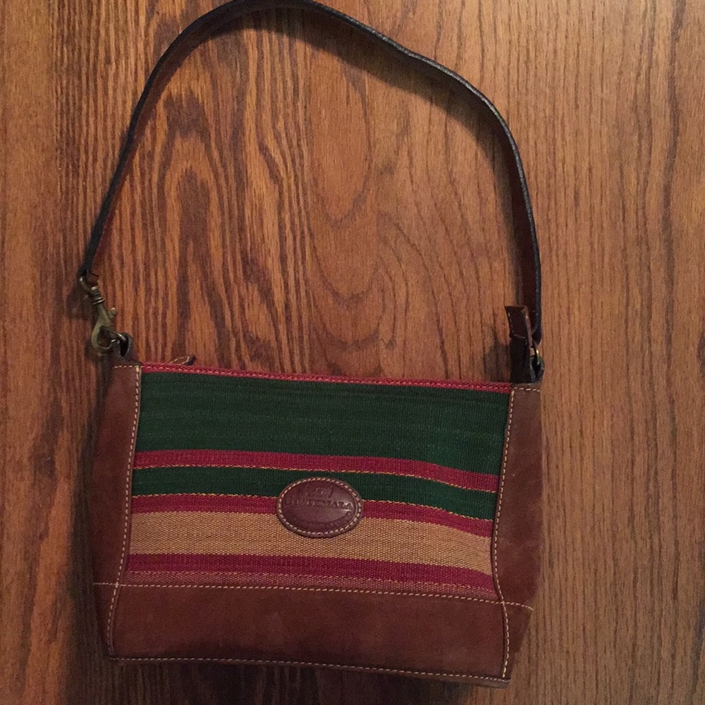 Cedeno Sturdy Leather and Tapestry Crossbody Bag